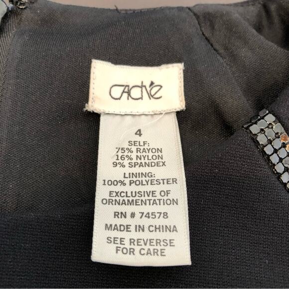 Cache black geometric trim striped sheath dress size 4 - Picture 9 of 16